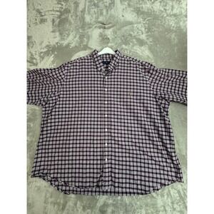 Ralph Lauren Mens Big Tall Plaid Short Sleeve Button Down Shirt 3XB 3TG